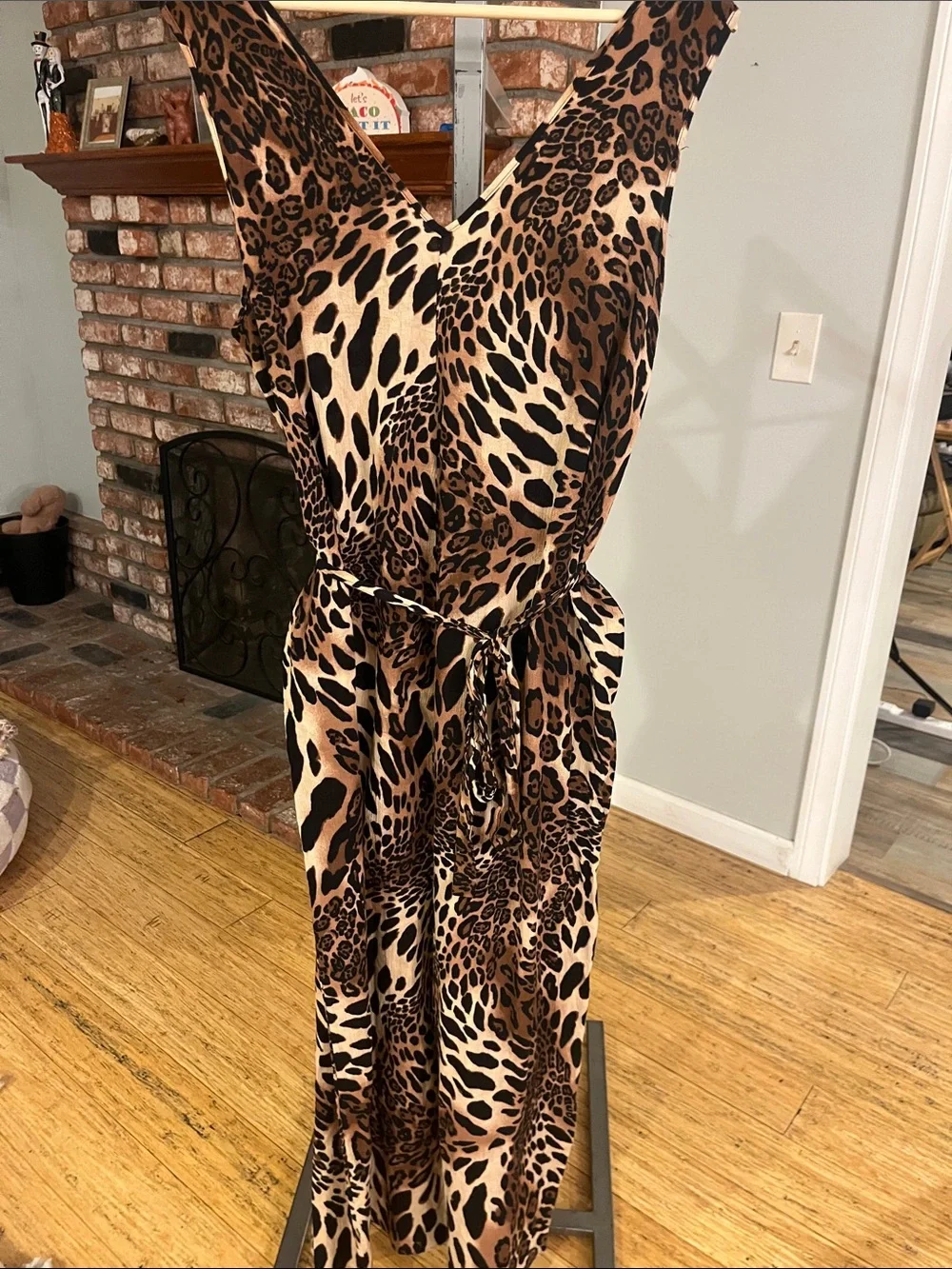 Natori $180 PTP 21 Luxe Leopard Cotton Gauze Jumpsuit - Picture 3 of 6